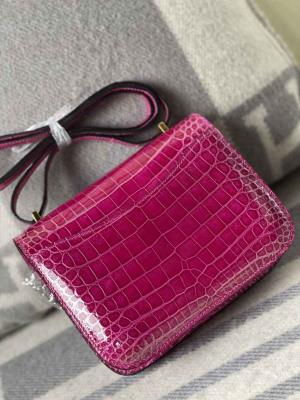 wholesale quality hermes constance 19 shinny niloticus crocodile j5 rose scheherazade ghw